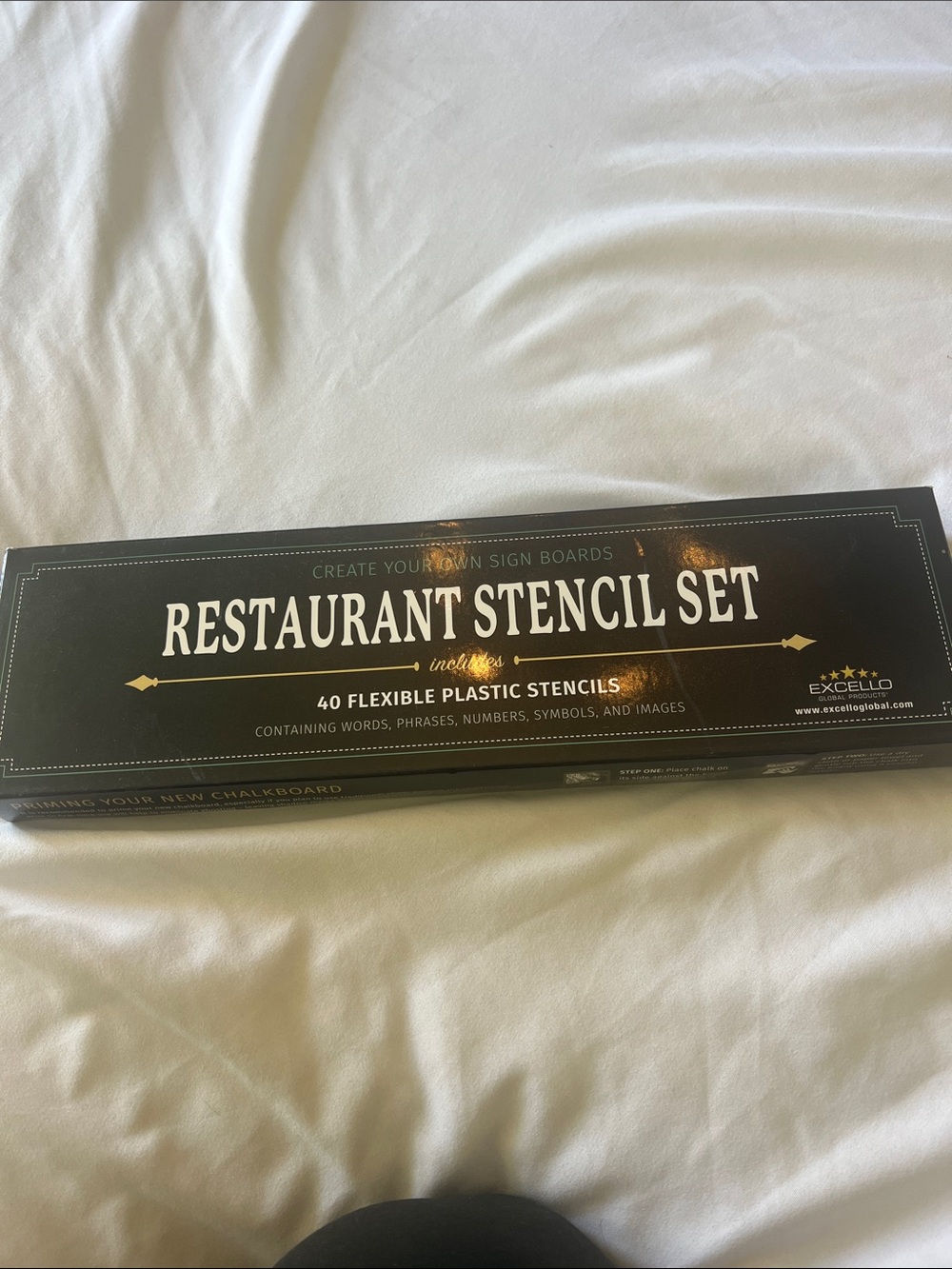 Restaurant Stencil Set - Black with Gold Accents